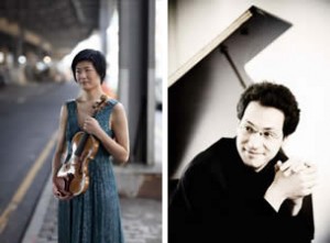 Violinist Jennifer Koh (left) and pianist Shai Wosner