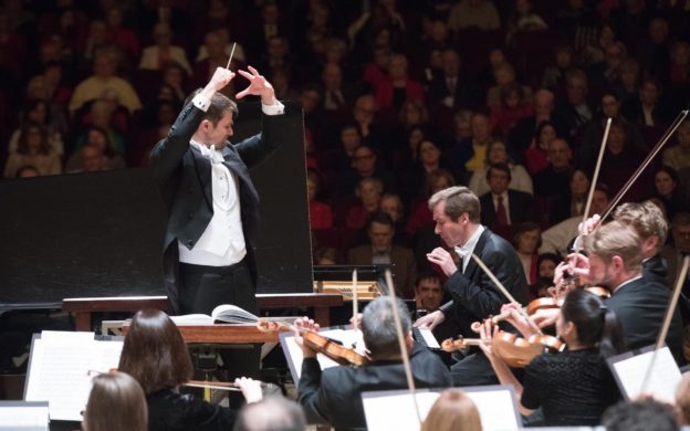 ASO assistant conductor Stephen Mulligan and pianist Nikolai Lugansky in Thursday's performance of Rachmaninoff's Piano Concerto No. 3 by the Atlanta Symphony Orchestra.