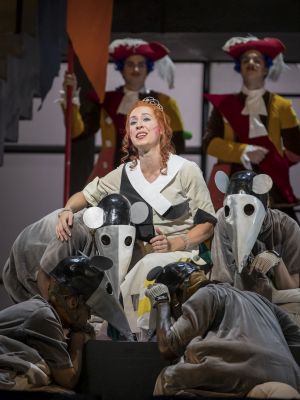 Emily Fons as Angelina, with mice/. (credit: Raftermen)