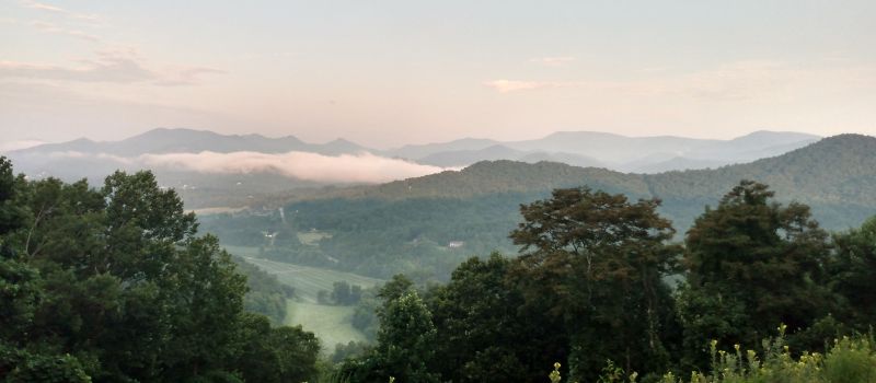 Morning view from Dillard Road that winds its way up to Highlands, NC from Dillard, GA. (credit: Mark Gresham)
