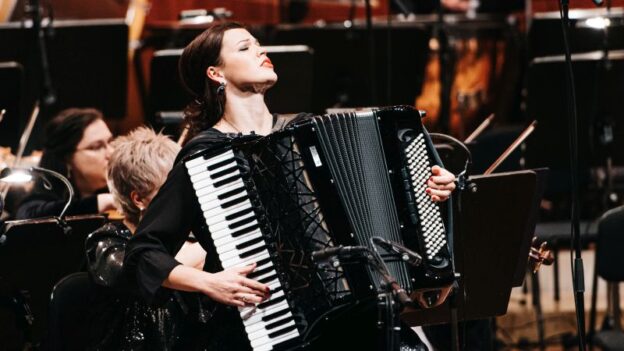 Accordionist Ksenija Sidorova performs with the Atlanta Symphony Orchestra this week. (credit:" Roberts Blaubuks)