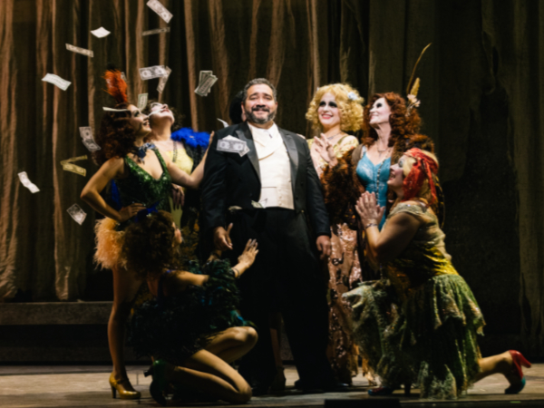 Money and admirers: Renè Barbera as the Duke of Mantua. (credit: Kyle Flubacker)