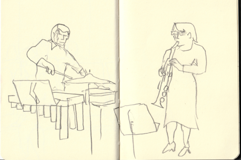 Stuart Gerber and Jan berry Baker. (sketch by Jon Ciliberto)