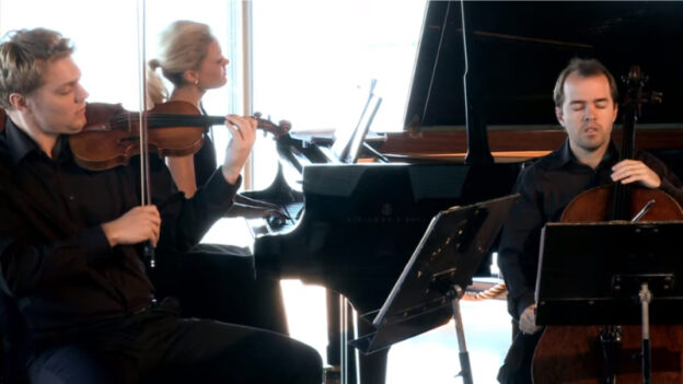 David Coucheron, Julie Coucheron and Efe Baltacigil perform at the 2011 Kon-Tiki Chamber Music Festival.