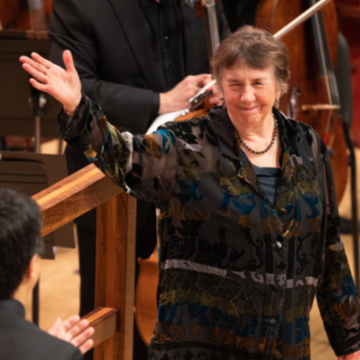 Composer Joan Tower takes a bow. (credit: Rand Lines