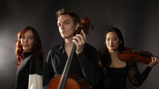 L-R: pianist Mina Gajic, cellist Coleman Itzkoff, and violinist YuEun Kim. (credit: Cary Joberet)