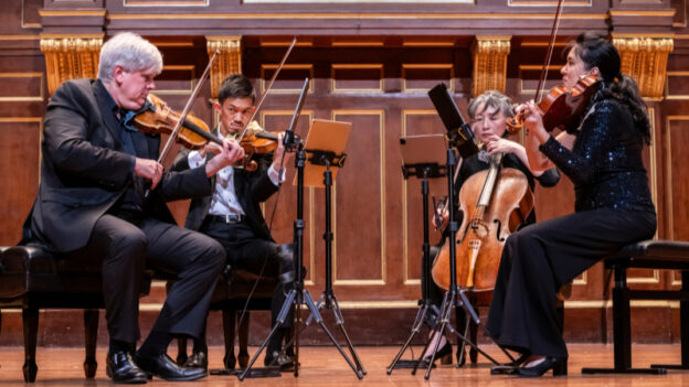 The Borromeo Quartet performs the complete cycle of string quartets by Béla Bartók at New England conservatory's Jordan Hall, November 28, 2023. (credit: Andrew Hurlbut/NEC),