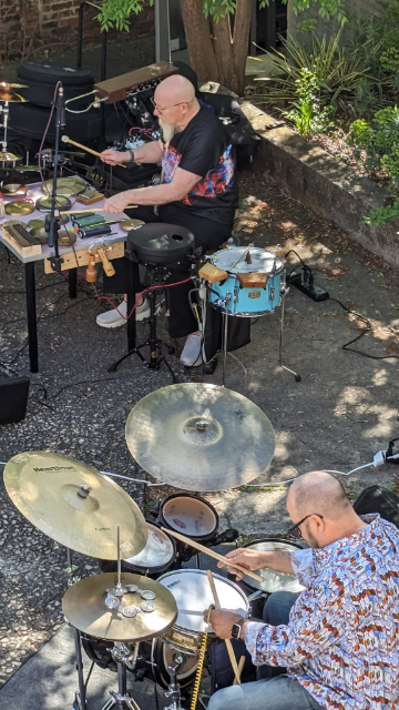 Klimchak and Steger in performance at the Atlanta Contemporary, April 6, 2024. (credit: Terry Kearns)