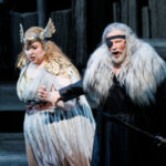 Christine Goerke (Brünnhilde) and Greer Grimsley (Wotan) in The Atlanta Opera's production of Richard Wagner's "Die Walk&uuml;re. (credit: Raftermen)