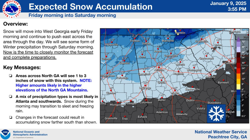 A winter storm us forecasted for Atlanta and North Georgia January 10 ...