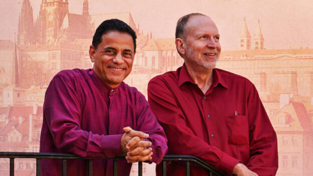 l-r: pianist Pascal Solomon and hornist Steven Gross. (detail from album cover arts)