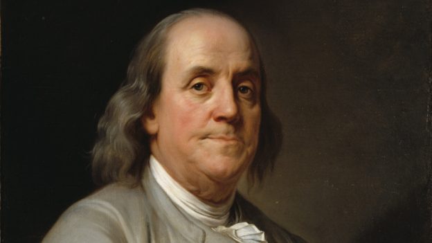 Detail from the famous portrait of Benjamin_Franklin by Joseph Siffrein Duplessis, ca.1785.