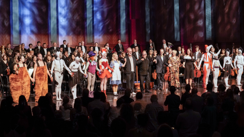 The entire company takes a bow at the conclusion of Talbot’s “Alice” suite. (credit: Karen Almond)