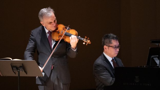 Gil Shaham and Akira Eguchi perform at Spivey Hall, Sept. 21, 2025. (credit: Rand Lines)