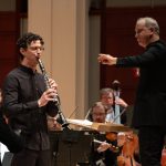 North Carolina Symphony principal clarinet Samuel Almaguer performs Copland's "Clarinet Concerto," with Carlos Miguel Prieto conducting, at Meymandi Hall, Oct.17, 2025. (courtesy of NC Symphony)