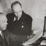 Brothers James Weldon Johnson and J. Rosamond Johnson at the piano. (Image from collections of Yale University Library)