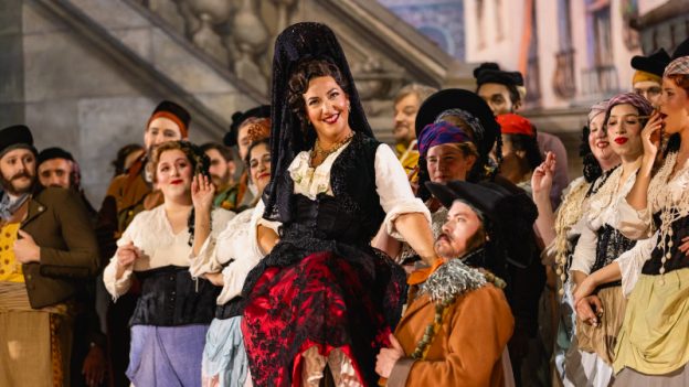 Marina Viotti as Carmen in Act 1 of The Dallas Opera production of ‘Carmen.’ (credit: Kyle Flubacker)