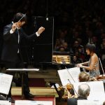 Pianist Yuja Wang solos in Prokofiev’s ‘Piano Concerto No.2’ with the Boston Symphony Orchestra led by conductor Domingo Hindoyan at Symphony Hall, Thursday, Oct. 23, 2025, in Boston. (credit: Winslow Townson)