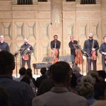 The combined Miro and Isidore Quartets take a bow at Spivey Hall. (credit: William Ford)