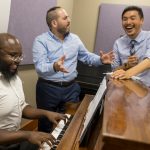 Composer George Tsz-Kwan Lam and librettist David Davila work with their performance team for the 96-Hour Opera Project 2024. (courtesy of The Atlanta Opera]