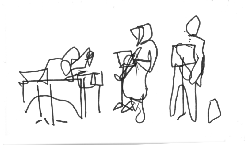 Bent Frequency in concert sketch #2, by Jon Ciliberto.