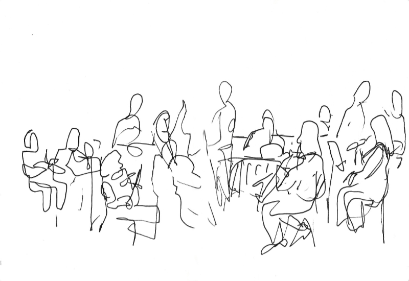 Concert sketch by Jon Ciliberto.