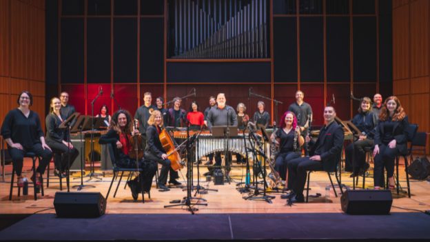 Five of Atlanta’s contemporary music ensembles joined forces on May 3 to perform Steve Reich’s ‘Music for 18 Musicians’ at GSU’s Kopleff Recital Hall. (credit: Ben Garden)