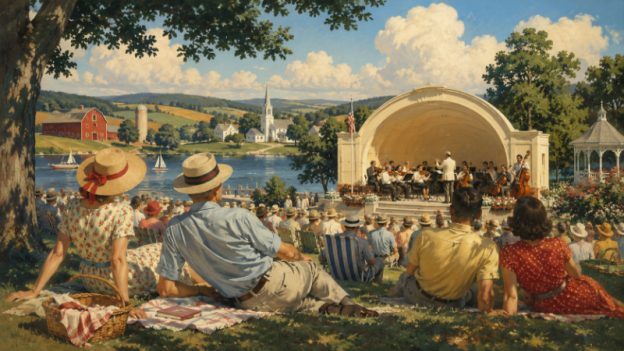 "Summer Concert by the Lakeside" (imagined by ChatGPT)