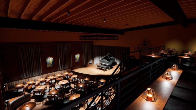 Architectural rendering of the new Churchill Grounds in Decatur, scheduled to open this fall. (courtesy of Cornerstone Jazz Collective, LLC)