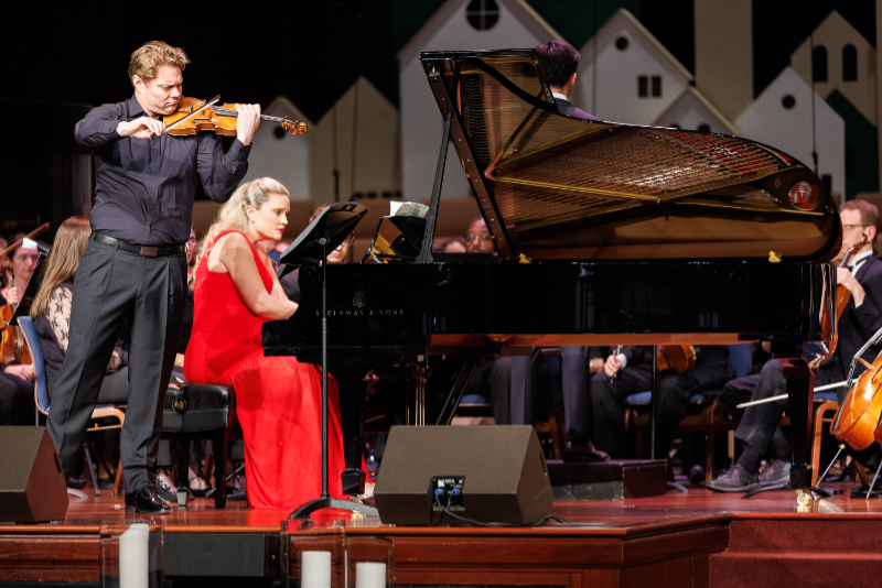 David and Julie Coucheron perform Mendelssohn’s “Double Concerto” with the JCSO under music director Henry Cheng. (credit: Ken Ortloff)