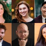 Top,l-r: Page Michels, Ashlyn Brown, Randy Ho; bottom, l-r: Harrison Hancock, Ky Chassells, Madeleine Snow, (Composite, all images courtesy of the Atlanta Opera.)