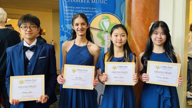 Students celebrate their success at Franklin Pond Chamber Music’s 10th Annual Chamber Music Competition in Atlanta. (credit: Chris Helton)