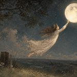 The Girl Who Ran with the Moon — a child knows the night sky is more willing to listen than anyone imagined. (Illustration imagined with OpenAI.)