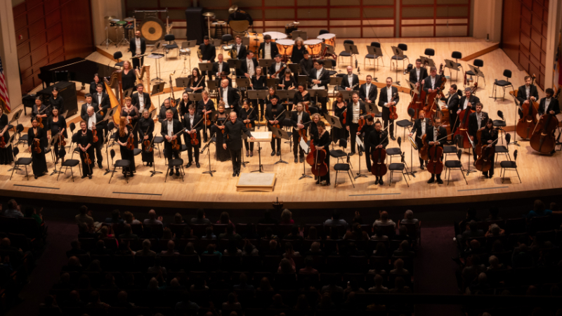 The North Carolina Symphony with its music director, Carlos Miguel Prieto. (courtesy of NCS)
